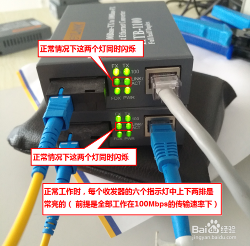 光纤收发器指示灯及故障问题