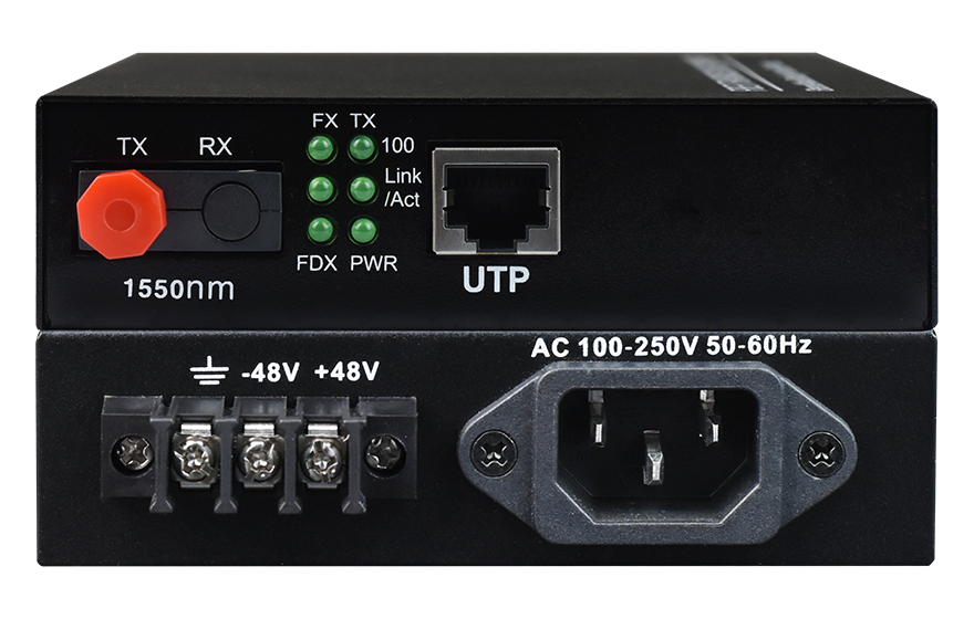 HJCA16海角官网科技-B系列 1路百兆光纤收发器(内置电源)