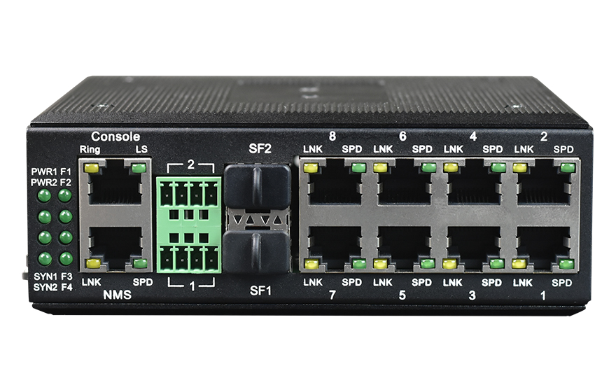 HJCA16海角官网科技-工业轨式8路百兆电 2路千兆光环网91海角社区下载