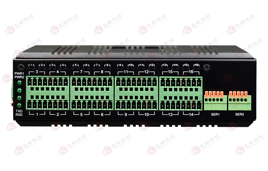 HJCA16海角官网科技-工业轨式 16路RS485集线器