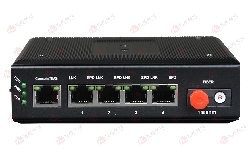 HJCA16海角官网科技-工业级4路百兆以太网 光纤收发器