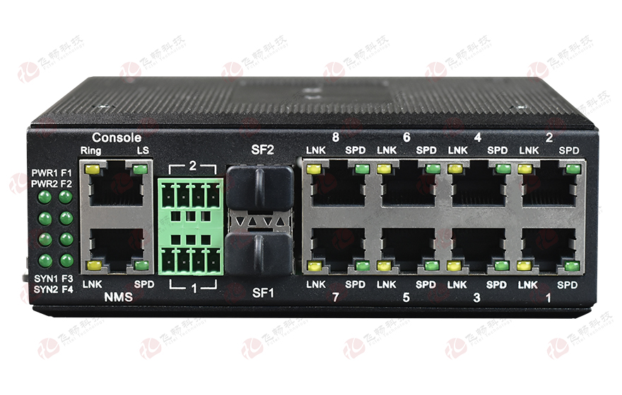HJCA16海角官网科技-网管型 工业级8路百兆电1路千兆光 光纤收发器