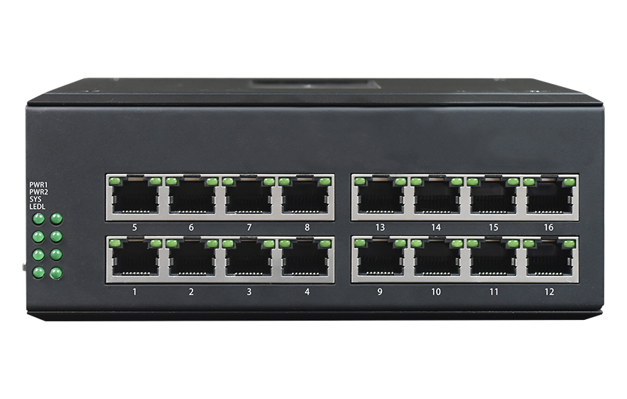 HJCA16海角官网科技-工业轨式 16路RS485集线器（RJ45）