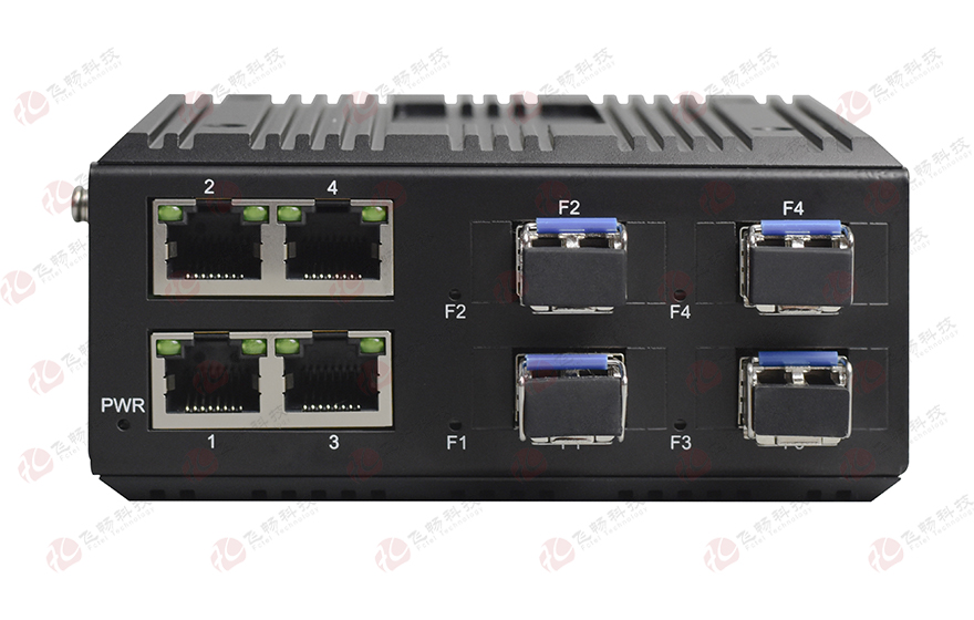 HJCA16海角官网科技-工业轨式 4路百兆电+4路百兆光口(1*9光模块) 91海角社区下载