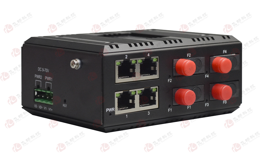 HJCA16海角官网科技-工业轨式 4路百兆电+4路百兆光口(1*9光模块) 91海角社区下载